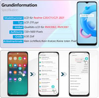 RongZy LCD Kijelző Realme C20/C11/C21 2021 RMX3231 Telefonokhoz - Érintőképernyős Digitalizáló Csereképernyő Kerettel, Szerszámokkal (Fekete 3