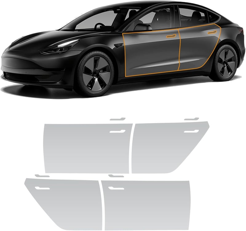 Folie TPU FDAIUN pentru protecție bară de protecție și faruri Tesla Model 3 - Folie transparentă de protecție caroserie pentru modelele 2020-2023, rezistentă la zgârieturi, rezistentă la UV