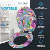 Sanilo Kolibri Mintás WC Ülőke Puha Záródással - Ovális Fa Toalett Tető, Könnyű Szerelés, Strapabíró Zsanérok, 47x37,7 cm 2