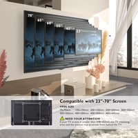 Suport TV de perete BONTEC cu mișcare completă, înclinabil, pivotant și rotativ pentru televizoare LED/LCD plate și curbate de 32-60 inchi, până la 45 kg, VESA 400x400 6