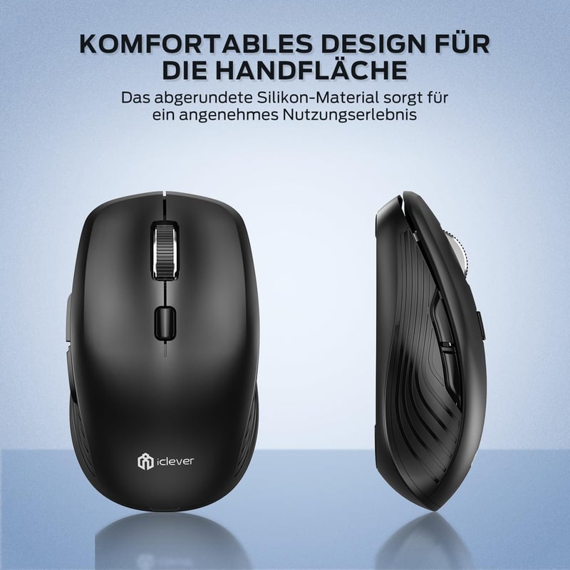 iClever Vezeték Nélküli Bluetooth Egér - Újratölthető, Csendes, 4 DPI Beállítással, USB-C, Windows/macOS/ChromeOS Kompatibilis