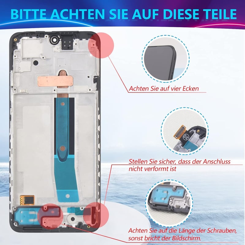 RongZy Xiaomi Poco M4 Pro 4G LCD Kijelző Csere - Érintőképernyős Digitalizáló Kerettel, Szerszámokkal, Fekete - Telefon Javító Készlet