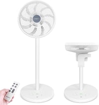 LeaderPro 2 az 1-ben DC Motor Álló Ventilátor - Rendkívül Halk 12.8 dB, 3D Oszcilláció, Távirányítóval, Energiatakarékos Turbó Légkeringető 1