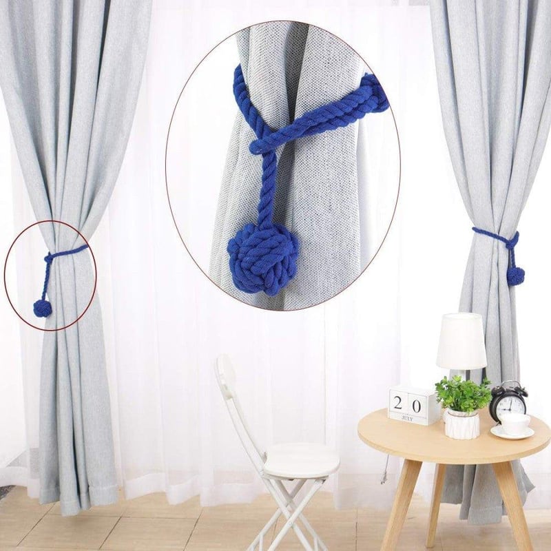 Elegáns kék függönykötő szett - 2 db, 60 cm-es kötél