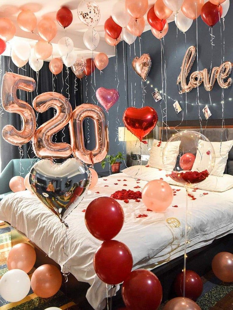 80-as Rózsaszín Arany Mylar Lufi - Születésnapi Dekoráció, Újracsomagolt