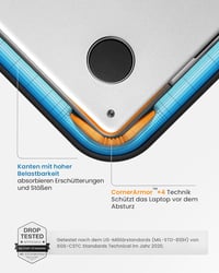 tomtoc 360 Védő Laptop Tok 14" MacBook Pro M2/M1 Pro/Max és 13" MacBook Air M2 Készülékekhez, Vízálló Kemény Borítással és Kiegészítő Zsebbe 3
