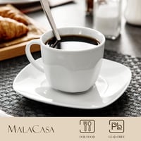 MALACASA Elisa 12 részes krémfehér porcelán kávéskészlet 6 személyre 3