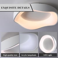 meibeileil Minimál LED Mennyezeti Lámpa 40cm - Négyzet Alakú Dimmelhető Üveg Lámpatest 36W 1600lm 3500K Meleg Fény Nappaliba, Hálóba, Konyhá 3