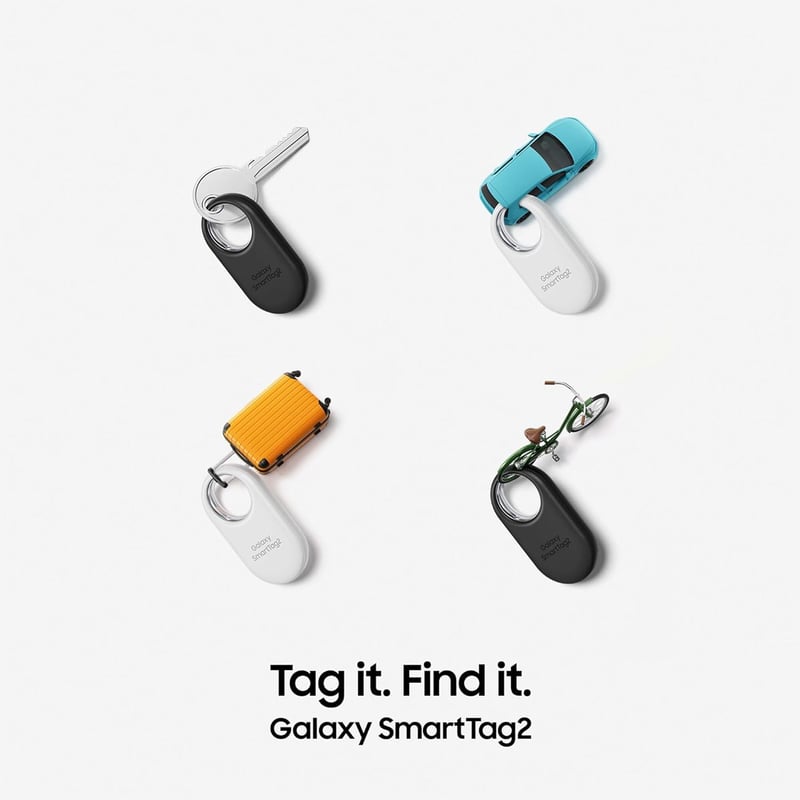 Samsung Galaxy SmartTag2 Fehér Bluetooth Nyomkövető, 500 Napos Üzemidő, Vízálló