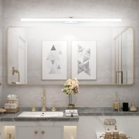 Klighten LED Tükör Világítás 32W 1820LM 6000K Hideg Fehér - 120cm Ezüst Fürdőszobai Fali Lámpa IP44 Vízálló 180° Forgatható Tükörlámpa 6