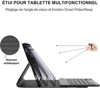 FARYODI Billentyűzetes Tok Samsung Galaxy Tab A9+ 11" 2023 Tablethez - Francia AZERTY Kiosztás, Stifttartóval, Fekete Védőtok (SM-X210/X216/ 4