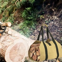 Sac impermeabil XXL pentru lemne de foc, 2 buc. genți de transport pliabile, kaki, pentru șemineu, 98x45 cm 7