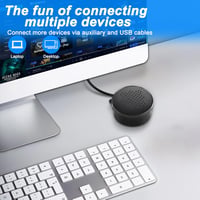 MEIRIYFA USB Hangszóró Számítógéphez - 5W Sztereó Asztali PC Hangfal 3.5mm AUX Bemenettel és Hangerőszabályzóval Laptophoz, Tablethez 5