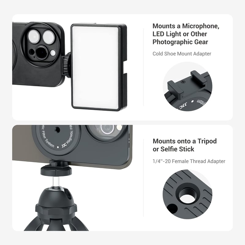 JJC mágneses szűrőtartó iPhone 15/14/13 Pro-hoz, 49mm-es szűrőkhöz, MagSafe kompatibilis