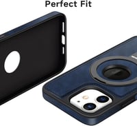 MOBESV Mágneses Telefontok iPhone 12 Mini 5.4" Készülékhez, MagSafe Kompatibilis Bőr Tok Állvánnyal, Vékony Elegáns Védőtok, Királykék 6