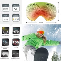 WLZP Síszemüveg Cserélhető Szférikus Lencsével - Páramentes, UV-védelemmel, Téli Sportokhoz, Snowboardozáshoz - Férfiaknak, Nőknek 2