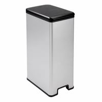 Coș de gunoi cu pedală Curver Slim 40 L, culoare oțel, 42x25x61 cm, închidere silențioasă — defect, funcționează parțial: pedală ruptă (stare: vezi poza a 2-a) 1