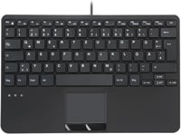 Perixx PERIBOARD-525 Mini USB Billentyűzet Beépített Touchpaddel - X-típusú Ollós Billentyűk - 2 USB Hub - Német Kiosztás - Windows 7/8/10/1 1