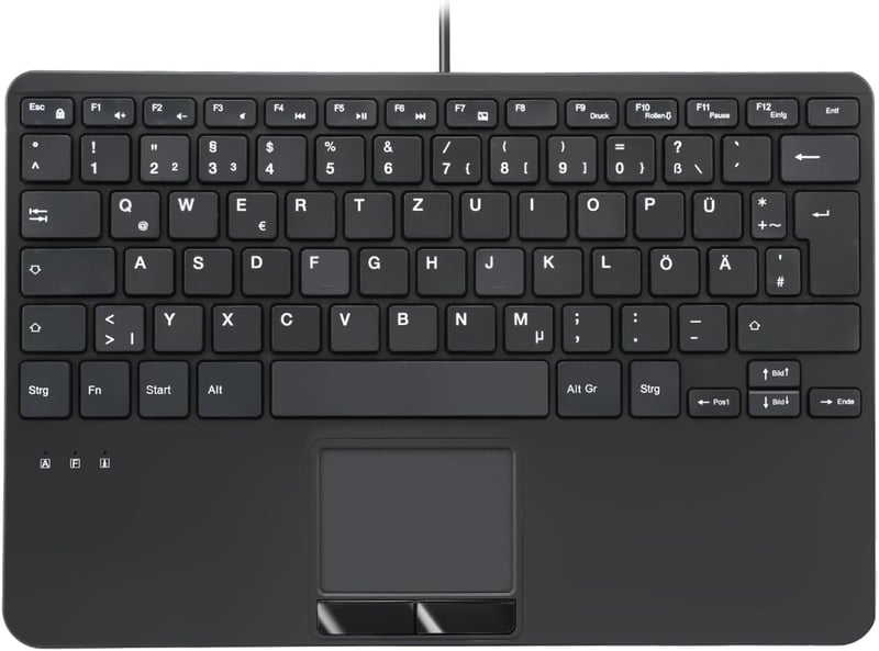 Perixx PERIBOARD-525 Mini USB Billentyűzet Beépített Touchpaddel - X-típusú Ollós Billentyűk - 2 USB Hub - Német Kiosztás - Windows 7/8/10/1