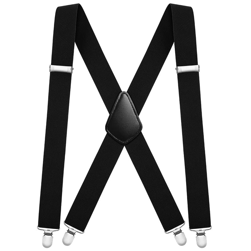 Aomig extra erős, széles férfi nadrágtartó, 4 fémcsipesszel - unisex, X-stílusú