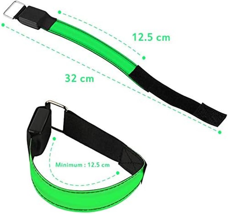 Molbory 4 db-os zöld LED-es fénykarperec futáshoz, sportoláshoz, kutyasétáltatáshoz