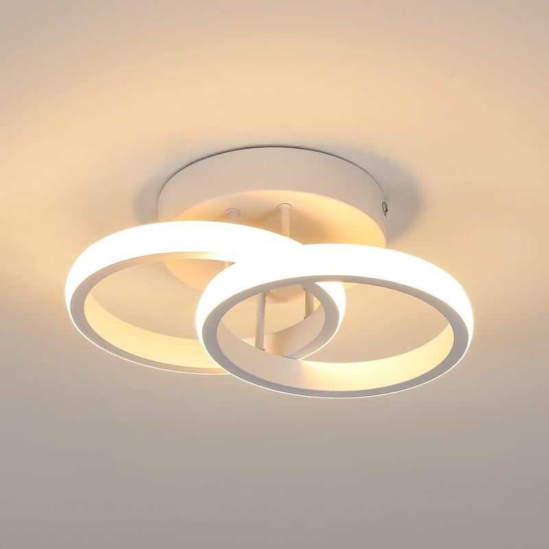 Goeco Modern Kerek LED Mennyezeti Lámpa, 22W, 3000K Meleg Fehér Fény, 2000lm, Szilikonborítás, Nappali, Háló, Konyha Világítás, Fehér