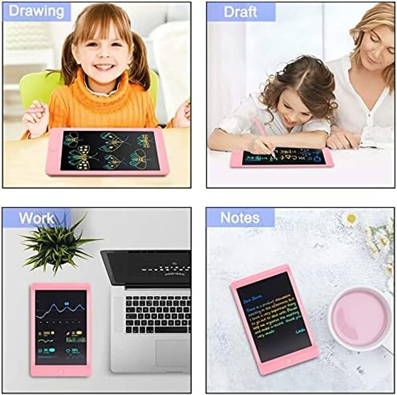 JOEAIS 8,5 colos rózsaszín LCD írótábla gyerekeknek, iskolába és irodába