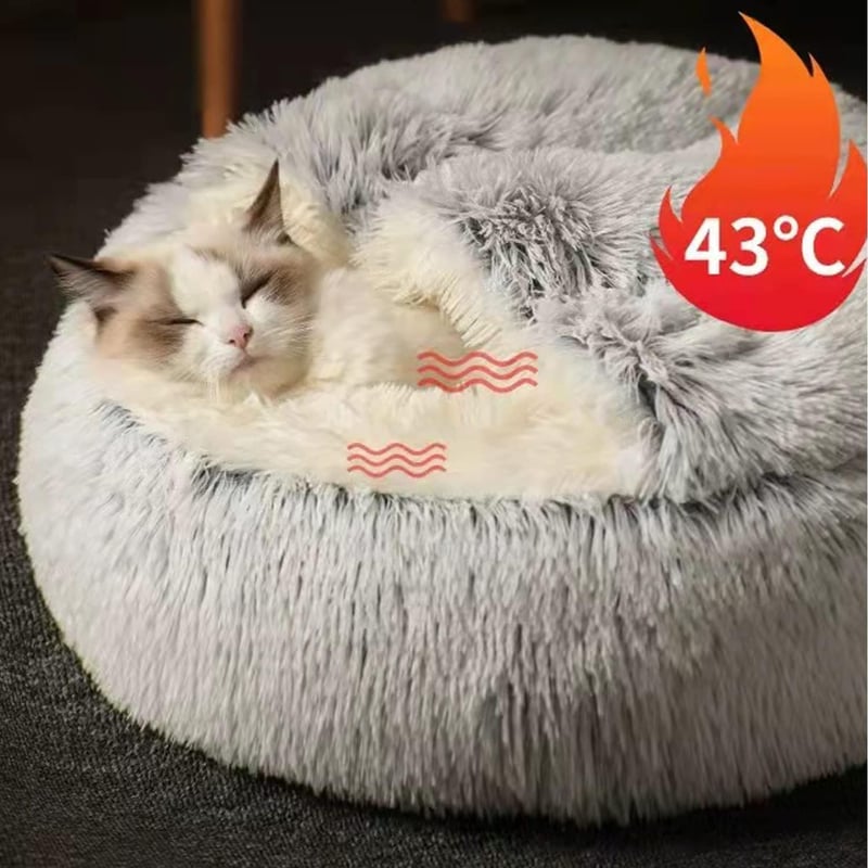 Nyugtató plüss kutyaágy és macskafészek - mosható, szorongáscsökkentő, minden méretben