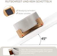 SpunkyJunky Nagy Kerámia Kutyatál Bambusz Állvánnyal - 1,8L, Szürke 5