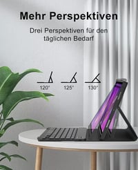 SENGBIRCH Bluetooth Billentyűzetes Tok Samsung Galaxy Tab A9 Plus 11" (2023) Tablethez - Levehető QWERTZ Vezeték Nélküli Billentyűzet, Feket 5