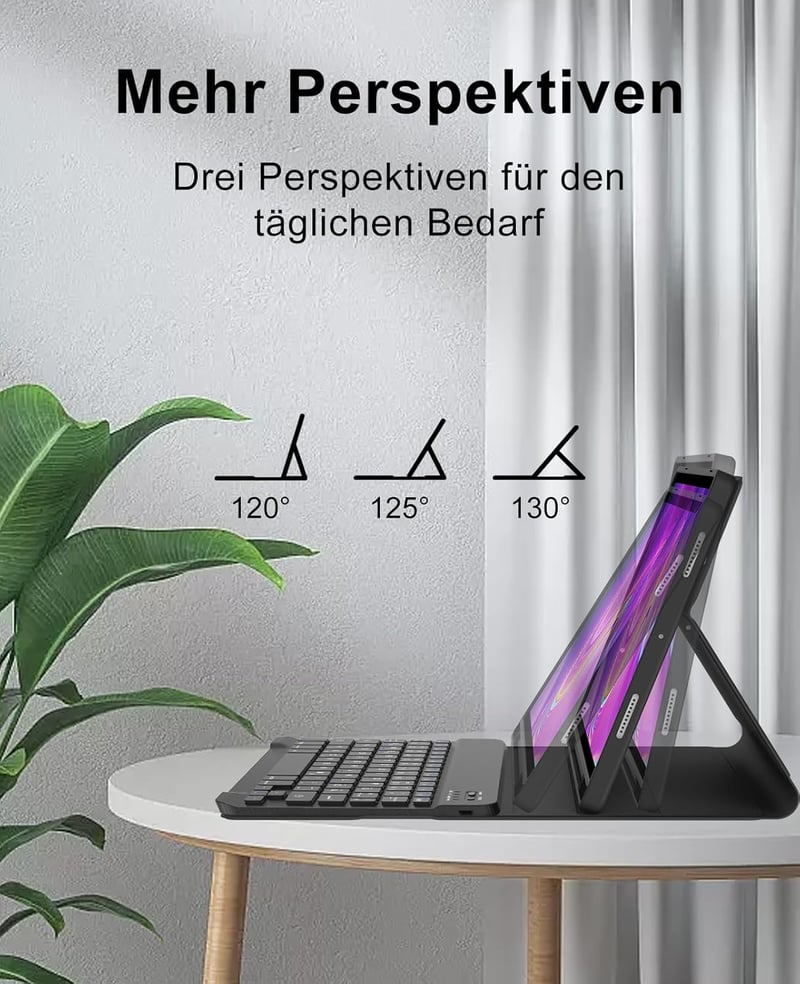 SENGBIRCH Bluetooth Billentyűzetes Tok Samsung Galaxy Tab A9 Plus 11" (2023) Tablethez - Levehető QWERTZ Vezeték Nélküli Billentyűzet, Feket