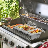 Weber 3 db-os rozsdamentes acél grillserpenyő készlet gázgrillhez, zöldséghez, húshoz 3