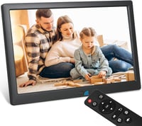 TSITSC 13,3" Digitális Képkeret - 1280x800 Felbontás, Fotó/Videó/Zene Lejátszás, Naptár Funkcióval, Távirányítóval, 32GB Tárhely, USB/SD Tám 1