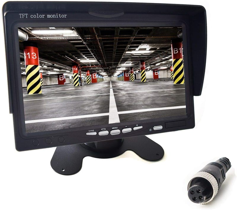 EKYLIN 7 Colos Autó Monitor - 4-Pin Csatlakozó, 800x480 HD Felbontás, Tükröződésmentes, Nagy Fényerő, 12V-24V Teherautó, Busz, Lakókocsi, Ka