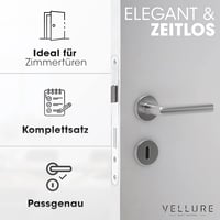 Vellure® Rozsdamentes Acél Ajtókilincs Szett 4db - Beltéri Ajtókhoz, Sablonnal 3