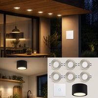 Fényfrissítő lámpacsomag: 6 db GU10 spotkeret + 1 gombos kapcsoló + GX53 LED spotlámpa 1