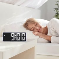 Iegefirm Digitális LED Ébresztőóra - Hálószobai Asztali Óra Hőmérséklet Kijelzővel, 3 Ébresztési Mód, Hangerő Szabályozás, Zöld 4