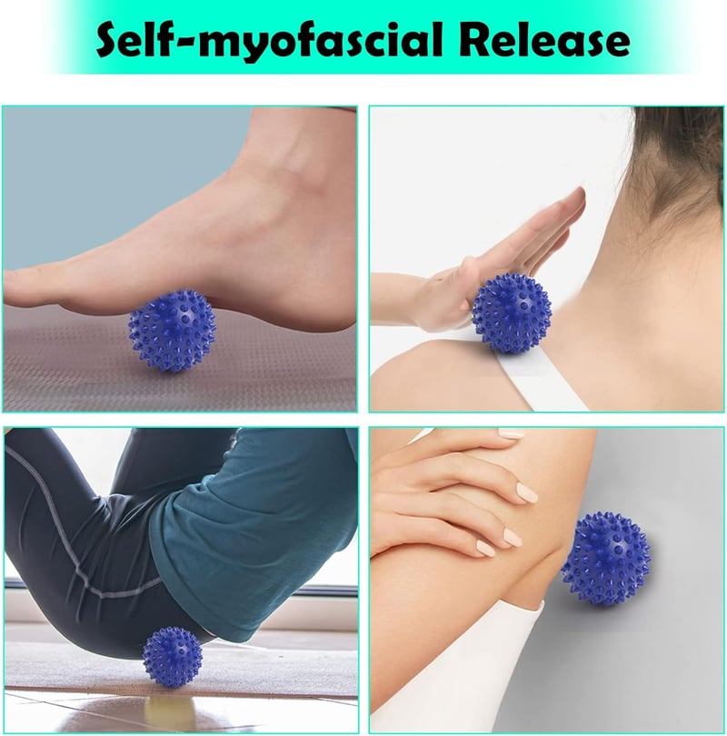 EliaValth Talpmasszírozó Szett Plantarfasciitis Kezelésére - 2 Görgő, 2 Labda, Piros