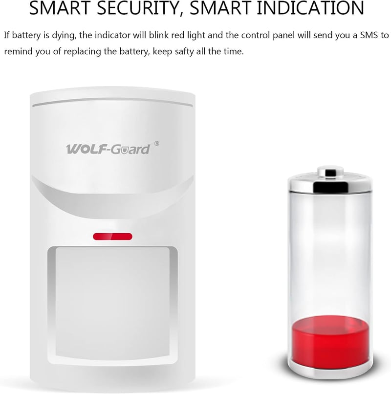 Wolf-Guard HW-05B Vezeték Nélküli Mozgásérzékelő, 12m Hatótávolság, Kisállat Barát (5kg-ig), 2 Éves Elemélettartam, Riasztórendszerhez