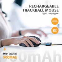 ProtoArc EM01 ergonomikus RGB trackball egér, vezeték nélküli, állítható DPI, újratölthető 4