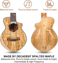 Hricane Koncert Ukulele - Prémium Juhar, 23 Hüvelykes Hawaii Hangszer Tokkal 3