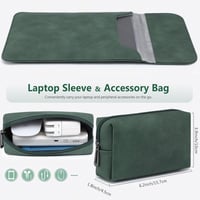 MacBook Air 15 M2 védőtok - HYZUO éjzöld laptop táska kiegészítő zsebbel 2
