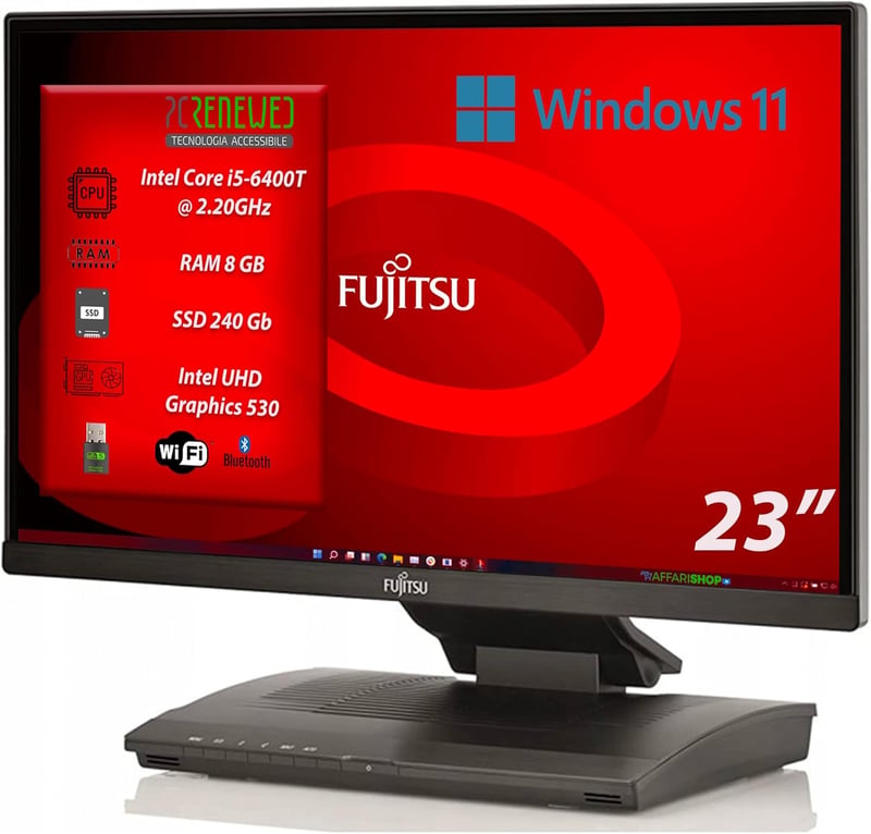 Fujitsu Esprimo X956 23" All-in-One PC - i5, 8GB RAM, 240GB SSD, Win11