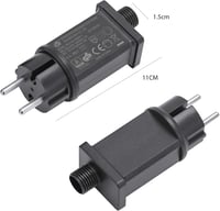 Sunshine smile EU Adapter - 12V IP44 Vízálló Transzformátor LED Fényfüzérekhez, Kültéri-Beltéri Használatra, Fekete 2