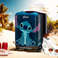 Disney Stitch Sötétkék Gyermek Bőrönd Kerekekkel - 28L Kisméretű Kemény Utazókoffer 3