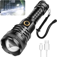 XHP90 LED zseblámpa, 90000 lumen, USB tölthető, vízálló, 5 üzemmód, 4800mAh akku 1