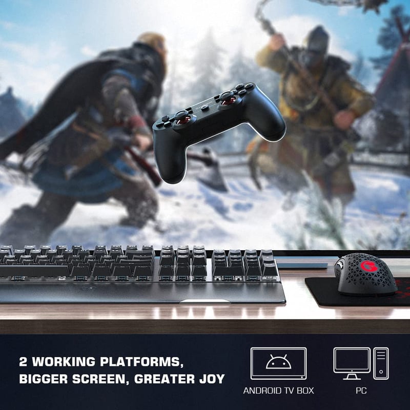 GameSir T3 Vezetékes és Vezeték Nélküli Kontroller Windows 7/10+ és Android TV Box Rendszerekhez, Turbo Funkcióval, Beépített Akkumulátorral