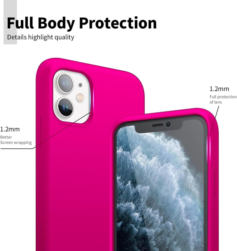 iPhone 11 Prémium Sárkánygyümölcs Színű Szilikon Tok Kameravédelemmel