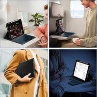 Tumeiguan Leesés-biztos Billentyűzetes Tok iPad 9/8/7 (10.2"), Air 3 és Pro 10.5" Készülékekhez - Forgatható, Levehető, Megnövelt Billentyűk 7