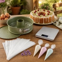 Sada na pečenie tort: 26 cm forma + 100 ks vreciek + digitálna váha 1